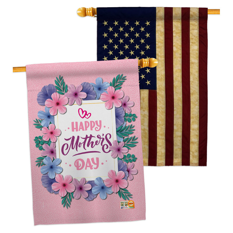 Drapeau de maison en polyester 2 côtés 40 x 28 po