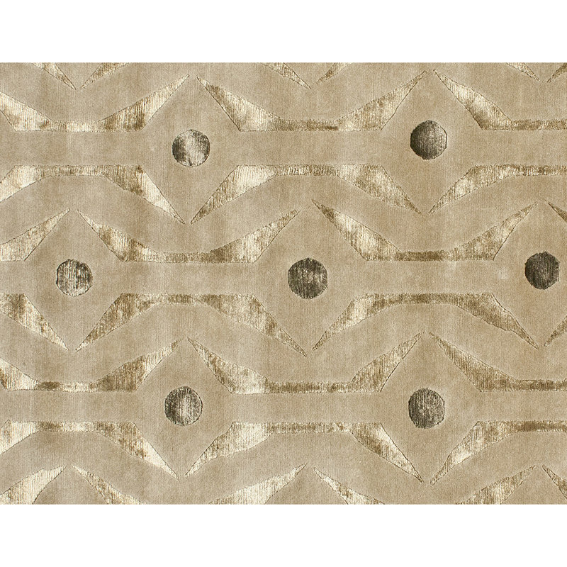 Geometric Area Rug in Black/Brown/Beige, Rectangle 6' x 9'