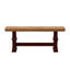 Ensemble de salle à manger Lumley 7 pièces, dessus en chêne massif 78 po, chaises à dossier à panneaux, table de piétement en sauge antique, chaises et banc à piètement rouge antique.-1376427471-1376427466