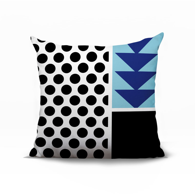 Oreiller carré réversible intérieur / extérieur Snazzy, Carré 18 po, Bleu marine