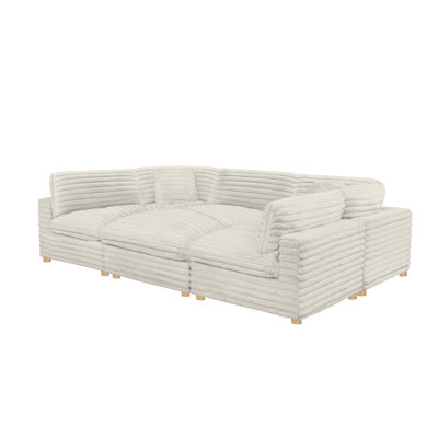 Ensemble modulaire 6 pièces en velours côtelé