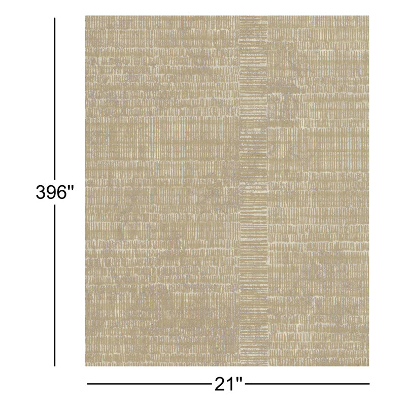 Rouleau de papier peint à rayures tissées 33 pi x 21 po, Taupe