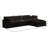 Cozy 119" Wide Velvet Modular Sofa & Chaise with Ottoman-691253081