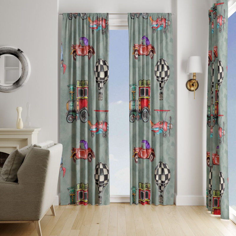 Panneau de rideau simple semi-transparent géométrique, L 40 po x L 82 po