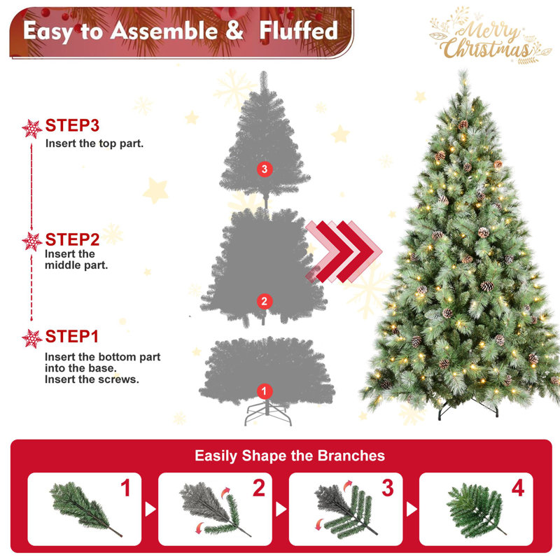 Arbre de Noël artificiel 5 pi avec lumières DEL, H 5 pi