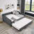 Upholstered Daybed, Daybed With Trundle Tufted Sofa Bed, With Button On Back And Copper Nail On Waved Shape Arms-1494634182-1494634177