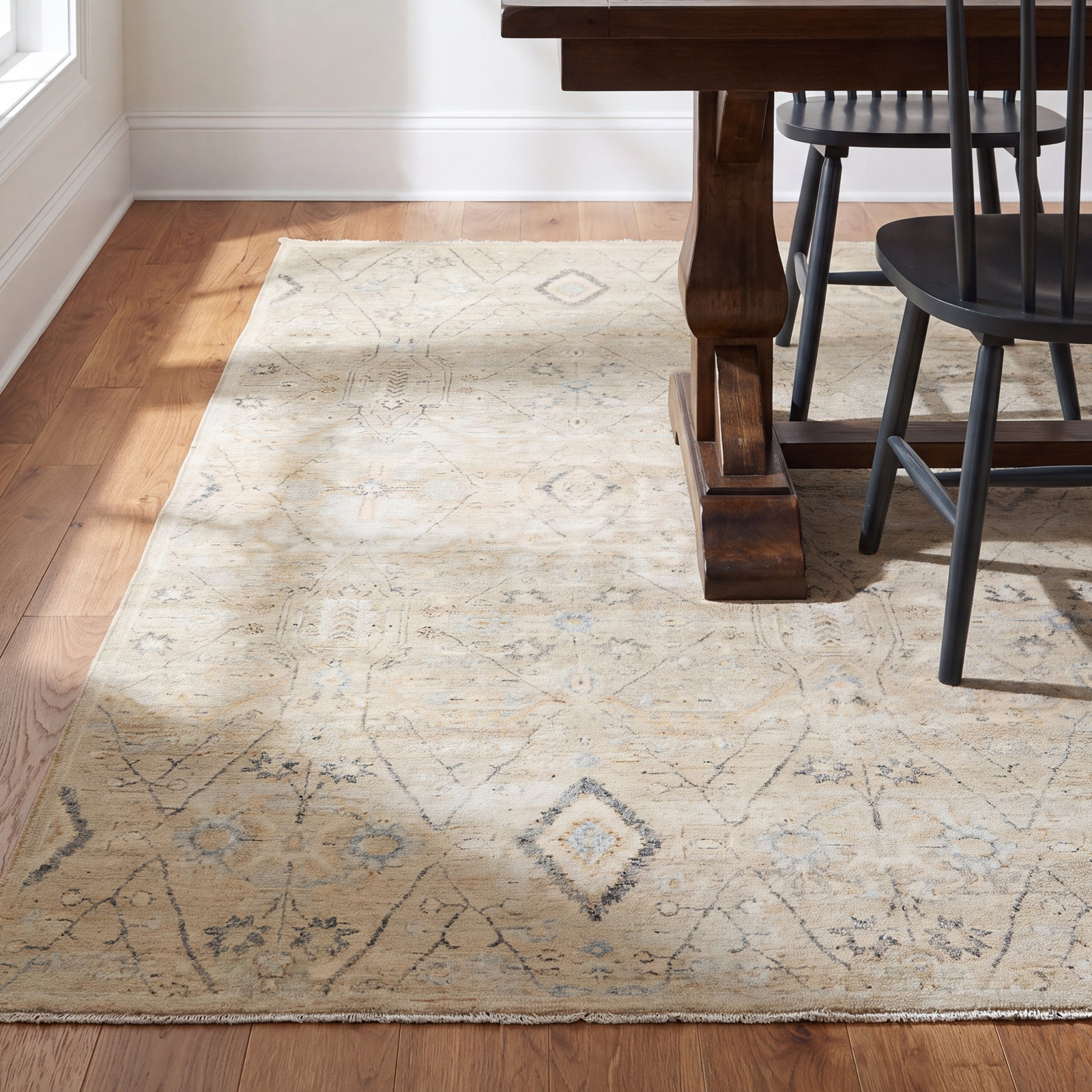 Ellett Green Blue Moroccan Rug, Rectangle 7'10" x 9'10"