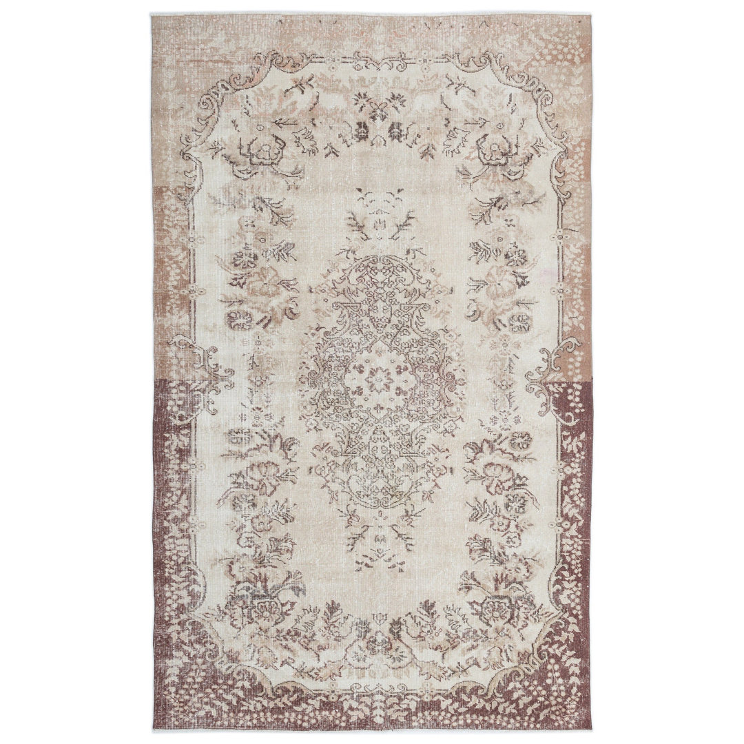 Atina Beige Vintage Wool Handmade Area Rug