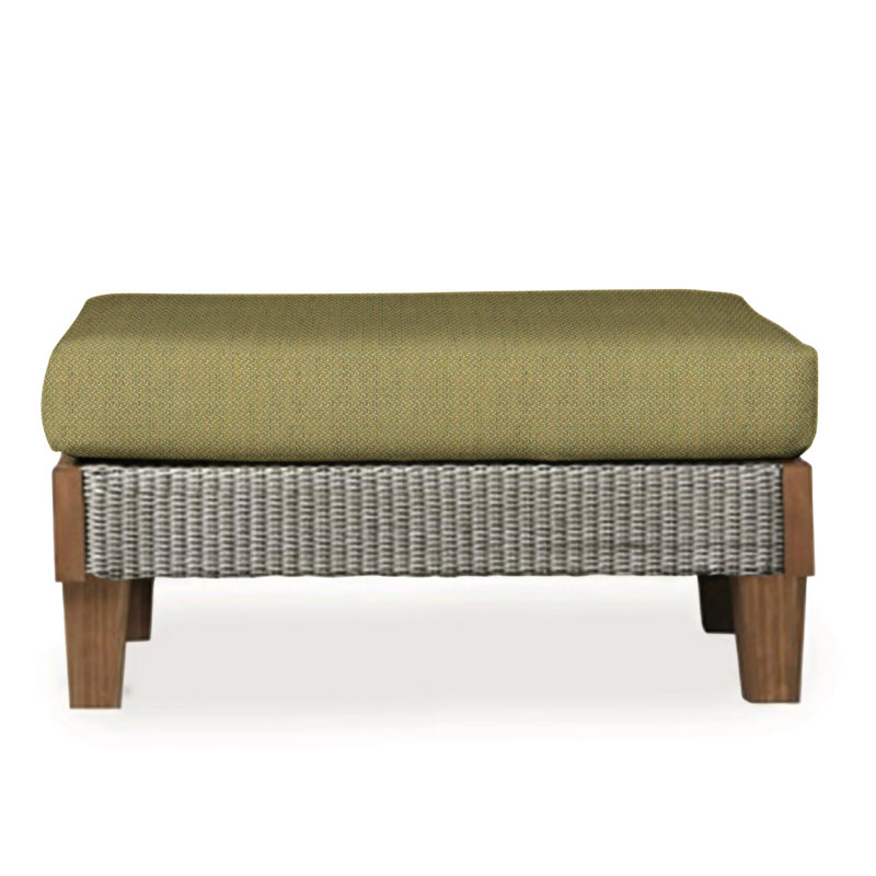 Catalina Outdoor Ottoman, Callen Celadon, Pewter