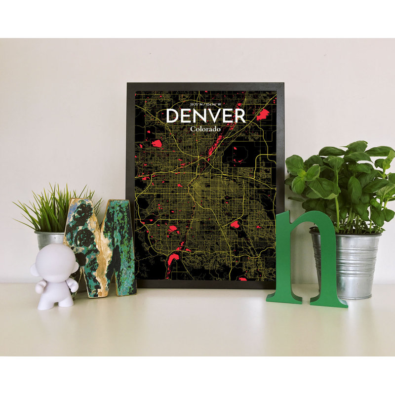 Denver City Map - No Frame Print, 50.8cm H x 40.6cm W x 0.1cm D
