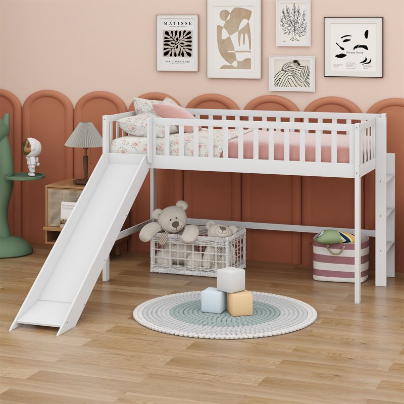 Lit mezzanine pour enfants Jenilyn, Blanc