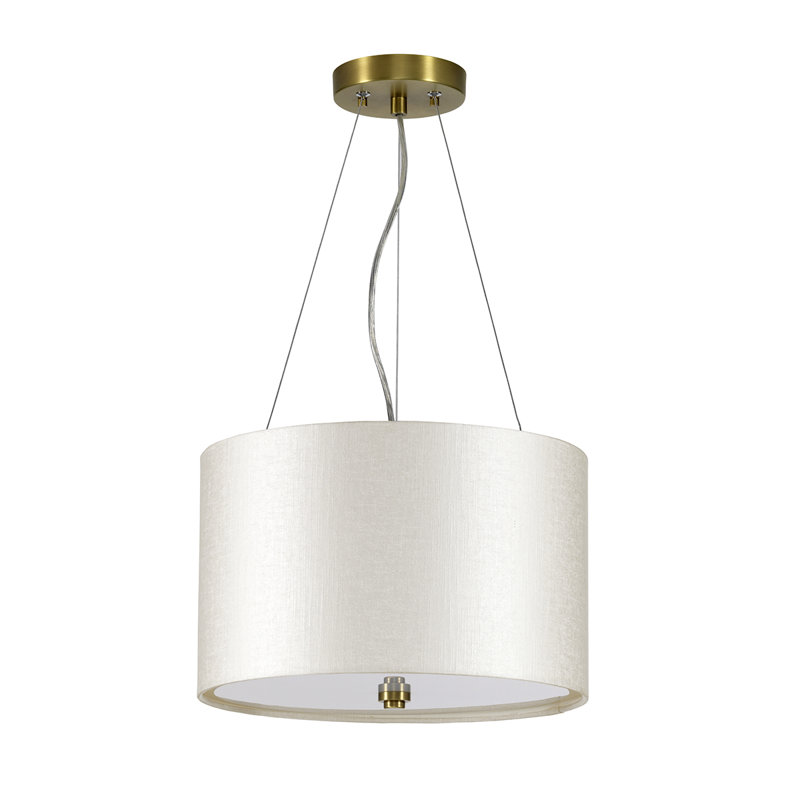 Ausilia 1 - Light Drum Pendant, Aged Brass, 42cm H x 45cm W x 45cm D