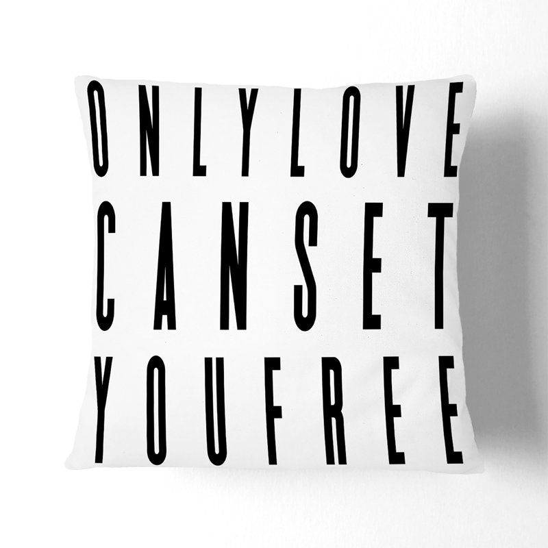 Untitled-1 Typography Scatter Cushion, White, 40cm H x 40cm W x 15cm D