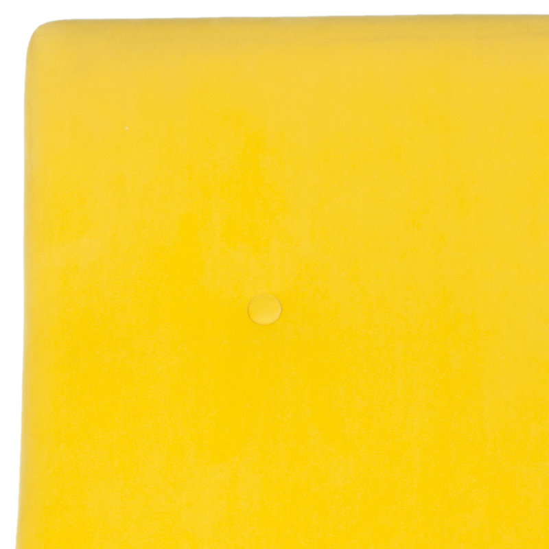 Fauteuil 27,5 po en velours capitonné, Velours jaune