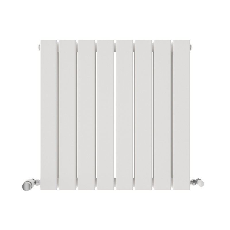 iBathUK Belgravia Horizontal Double Slim Flat Panel Radiator (KDW229), White, 60cm H x 60.8cm W x 6.9cm D