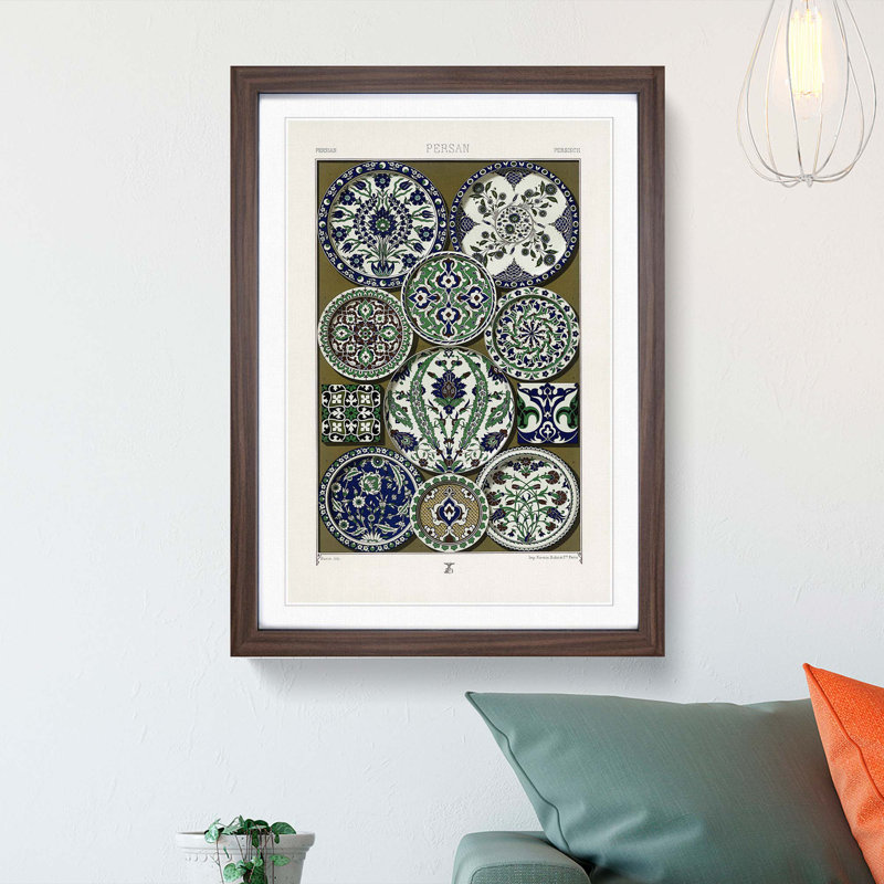 A Persian Pattern by Albert Racinet - Picture Frame Painting Print, Walnut Framed, 36cm H x 27cm W x 2cm D