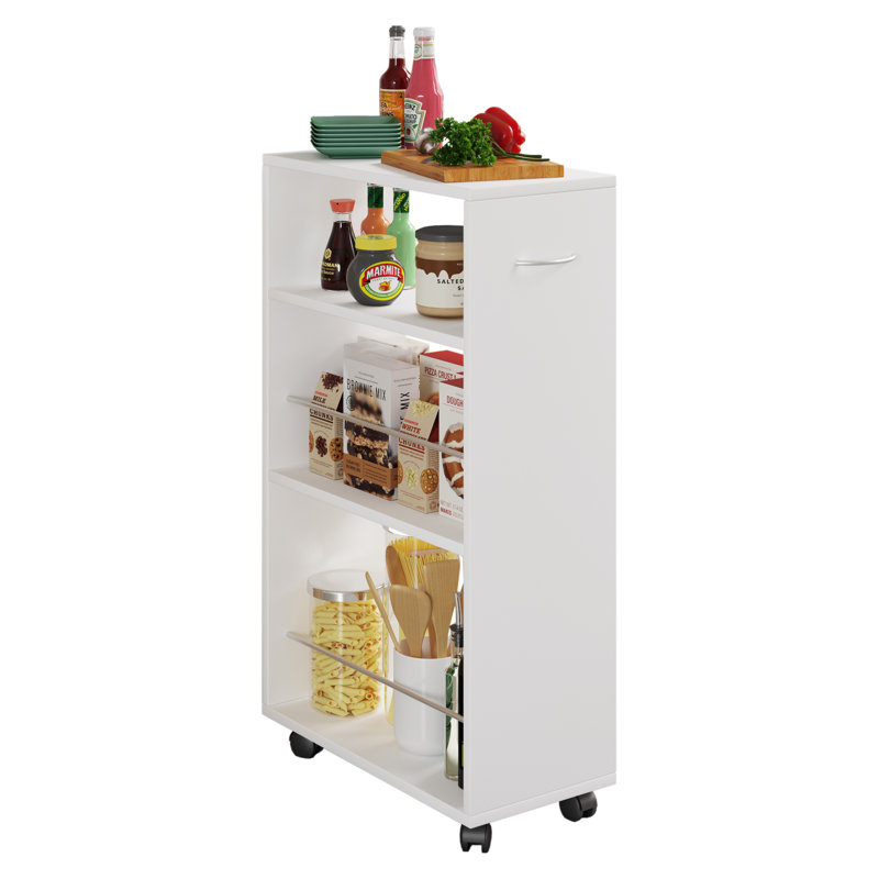 Quashun Wood Kitchen Cart, White