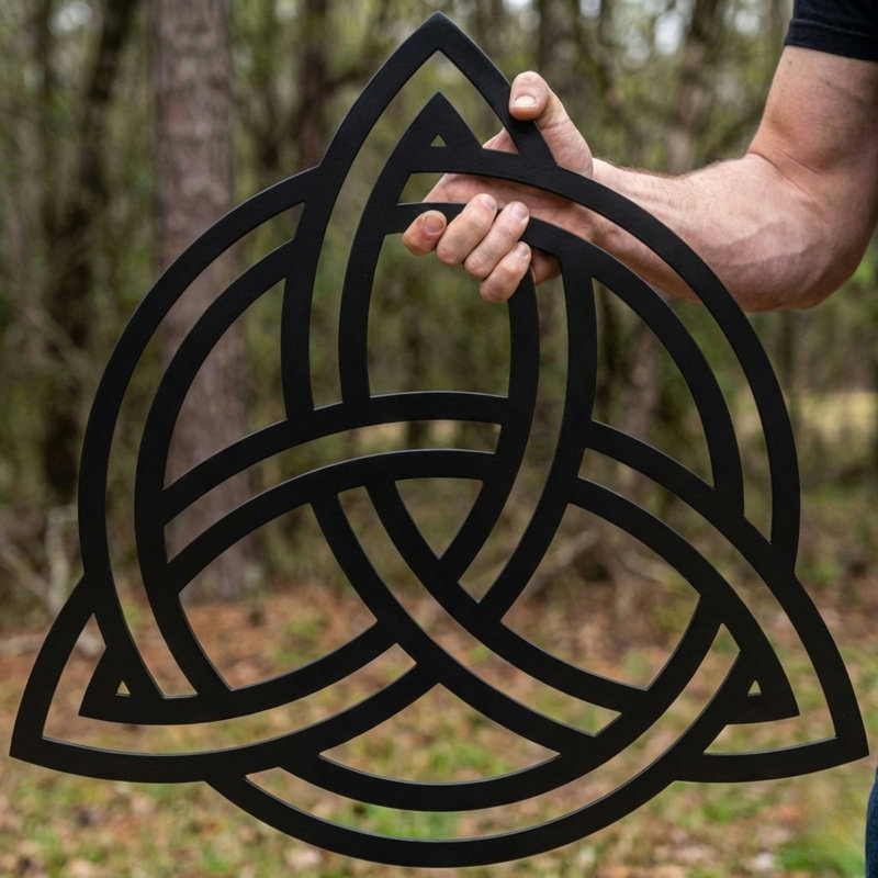 Art mural en métal Celtic Trinity Knot pour l'intérieur ou l'extérieur, H 36 po x l 36 po x P 0,1 po