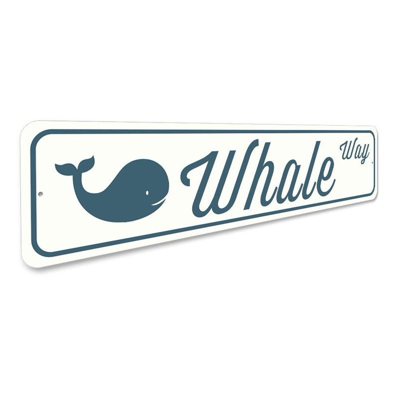 Panneau en aluminium Whale Street, H 4 po x l 18 po x P 0,04 po