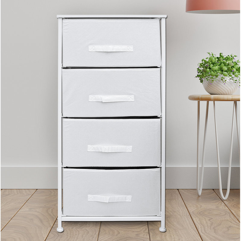 Storage 4 Drawer Chest, White