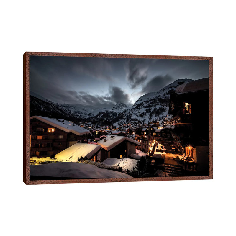 Enzo Romano - Print on Canvas, 101.6 cm H x 66.04 cm W, Brown Framed