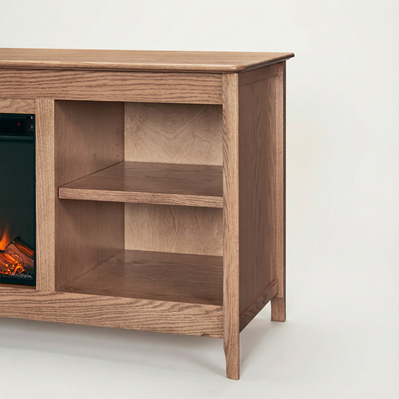 Fraley 68" Electric Fireplace TV Stand, Tan Oak