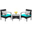Ensemble de conversation de patio en rotin avec coussins 3 pièces-1189316503