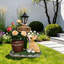 Statue de planteur de chien carlin assis