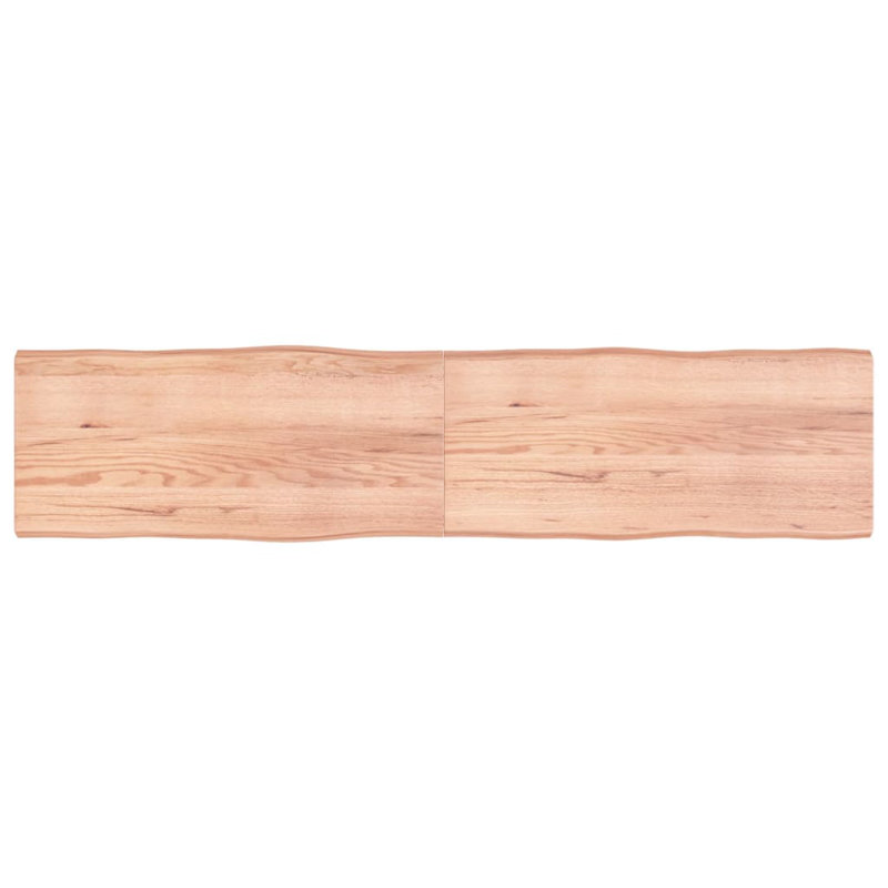 Solid Wood Table Top, 50cm H x 220cm W x 4cm D, Light Brown