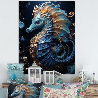 Sapphire Seahorse Delicate Drips II " Sapphire Seahorse Delicate Drips II "