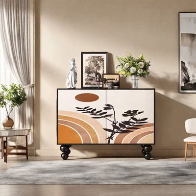 Storage Cabinet with Two-Layer Shelves