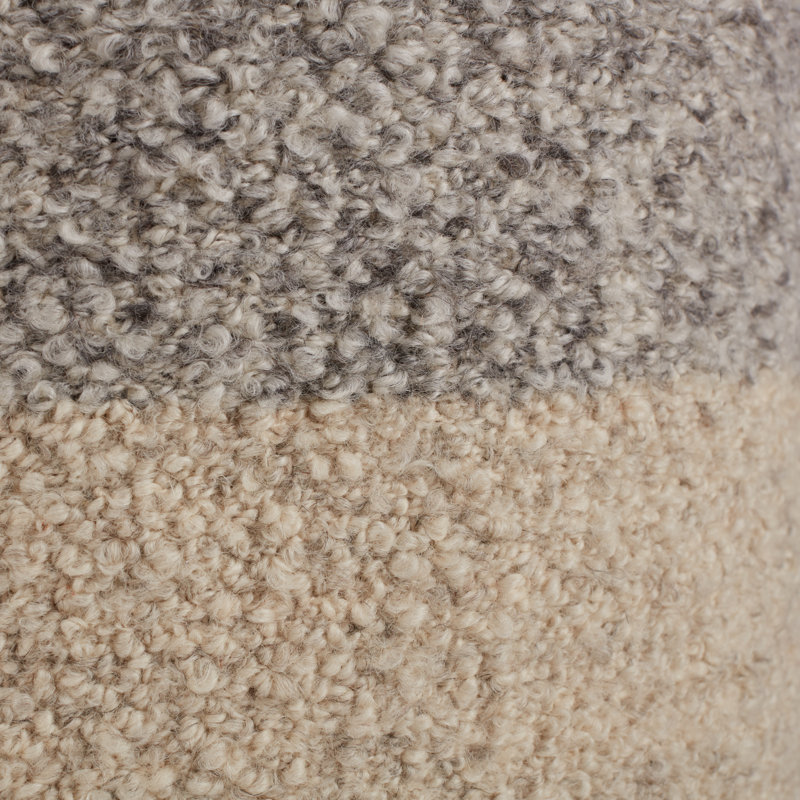 Jaipur Living Micco Ombre Light Gray/ Cream Cylinder Pouf, Light Gray
