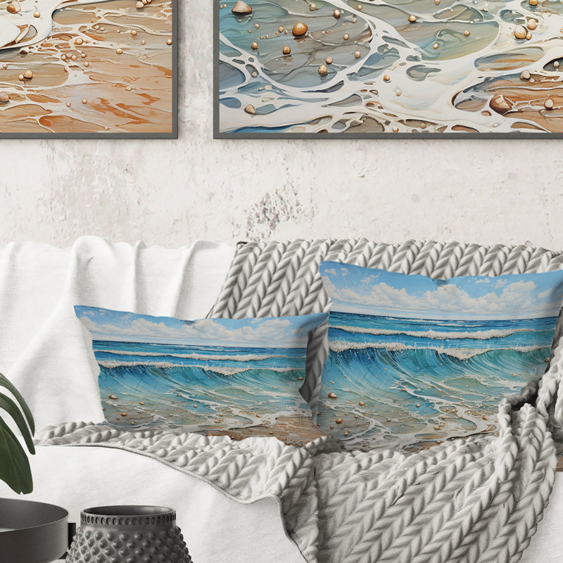 Coussin Beach Beach Seaside Reflections Pointillism II