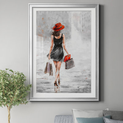 Shopping urbain I par Jolanta Kowalik - Tableau encadré sous verre, grand format, idéal pour le salon