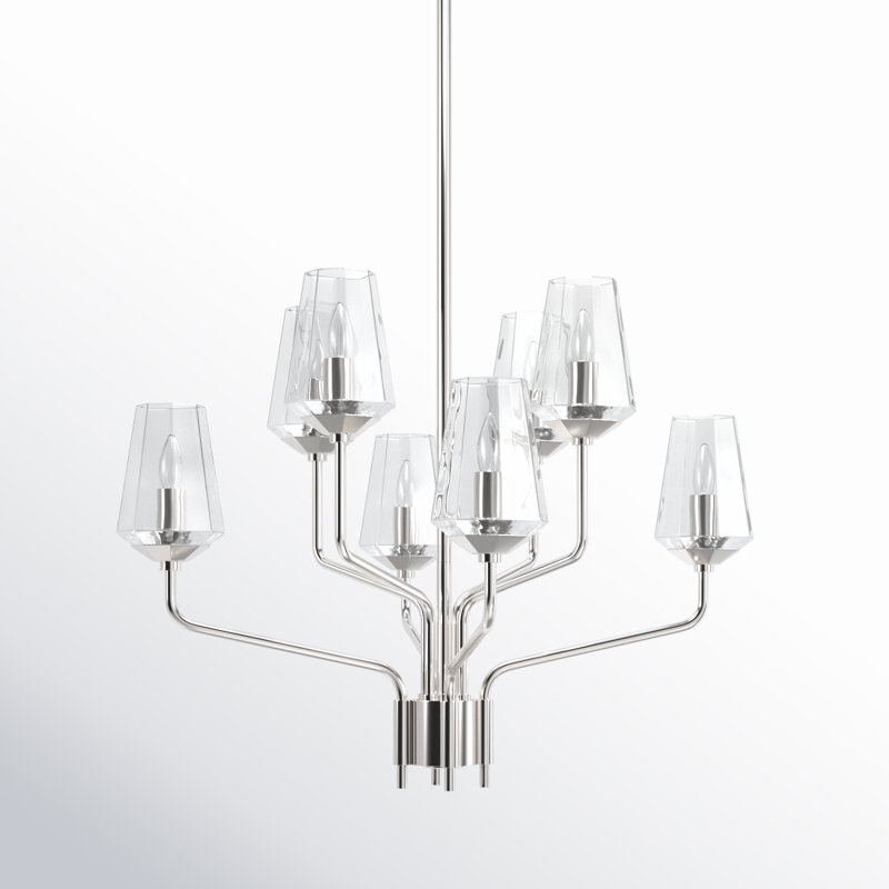 Kihana 8 - Light Dimmable Tiered Chandelier, Polished Nickel