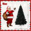 Sapin de Noël noir 6 pi avec lumières
