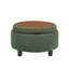 Repose-pieds de rangement, 25 pouces, bois et tissu, décoration ronde moderne pour la maison