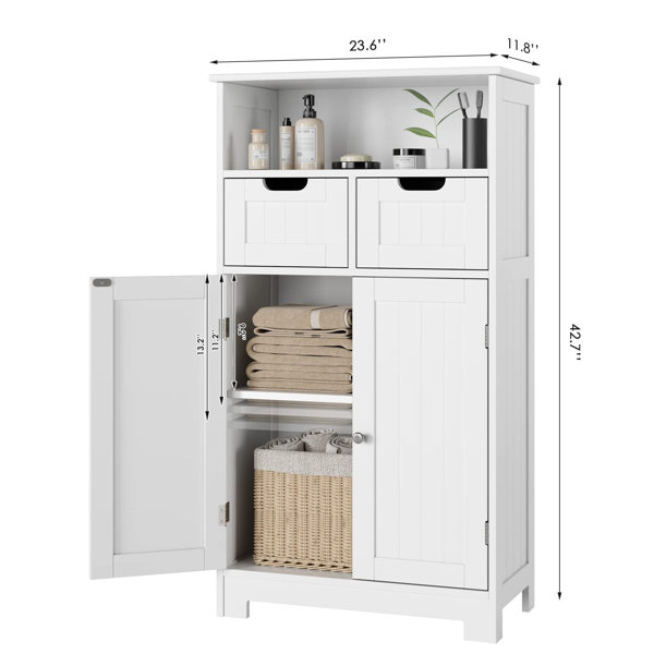 Myrtus Bathroom Storage Cabinet White Freestanding Organizer Cabinet for Bathroom, 3 Drawers Latitude Run