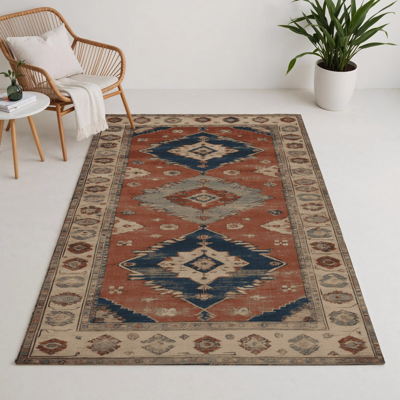 Tapis intérieur et extérieur brun Overdyed, Rectangle 5 pi x 7 pi