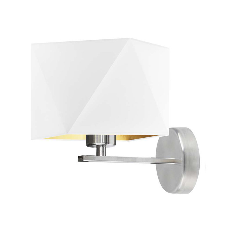 Mel Armed Sconce, White, Silver