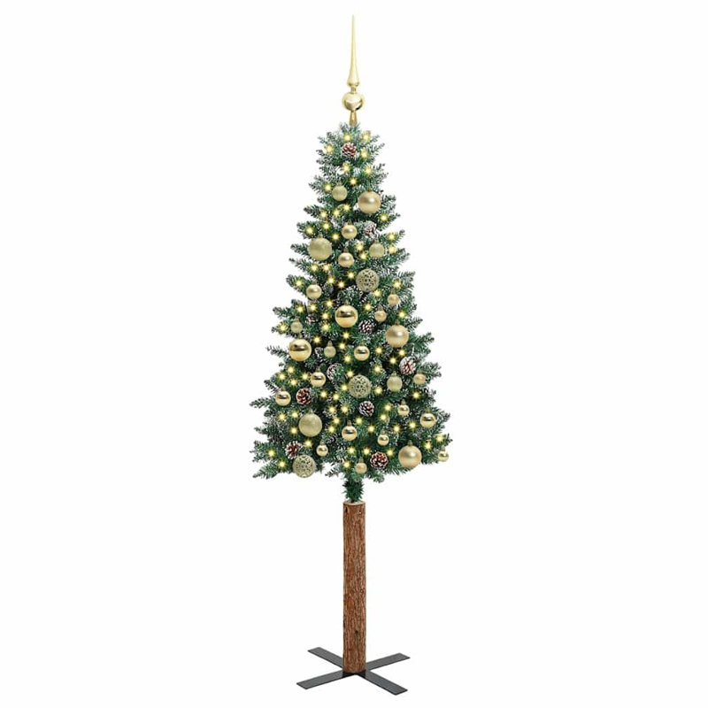 Slim Christmas Tree with 150 LEDs, Gold, 4.92' H