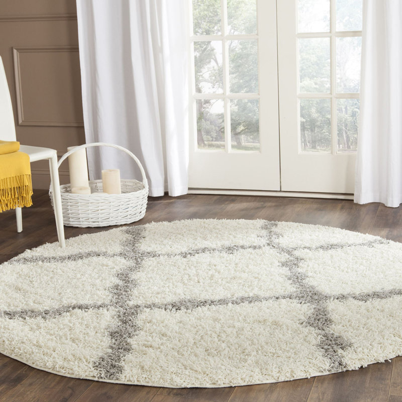 Tapis à poils longs Sgd-Dallas, Rond 4 pi