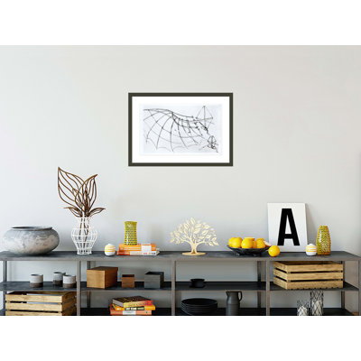 Diagram of a mechanical wing manuscript B by Leonardo da Vinci -Framed Giclee Print