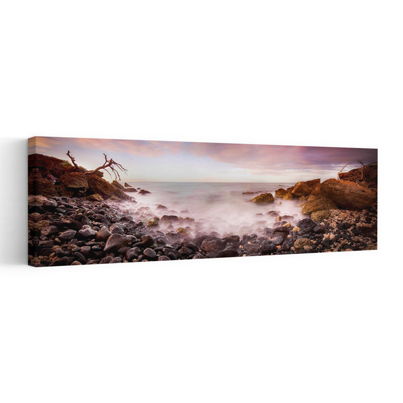 «Misty Coastal Seascape Dramatic Ethereal Peaceful Coastal», art mural, H 12 po x l 36 po