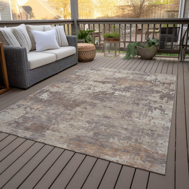 Machine Washable Indoor/Outdoor Jocelyn ACN2143 Abstract Rug, Rectangle 5' x 7'6"