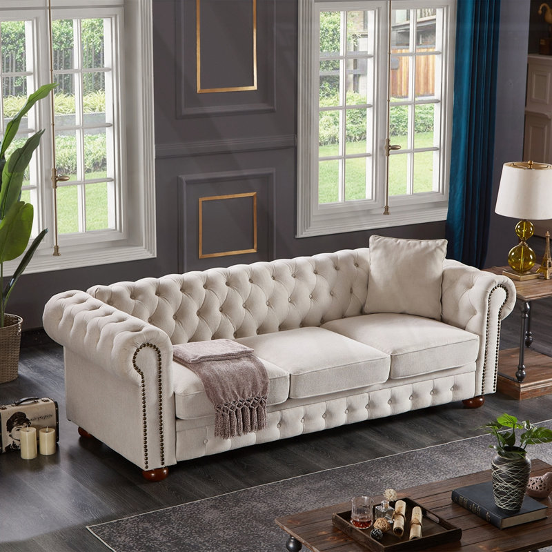Canapé Chesterfield, Beige