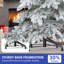  Arbre de Noël 7,5 pi / 9 pi / 11 pi en forme de palmier artificiel enneigé, arbre de Noël artificiel illuminé avec pommes de pin-220697044