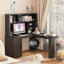 Bureau en L avec chargeur, bureau d'ordinateur avec tiroirs, bibliothèque, bureau d'angle moderne, bureau à domicile, bureau d'écriture en L-405677758