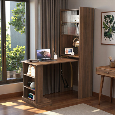 Bureau d'ordinateur pliant avec rangement