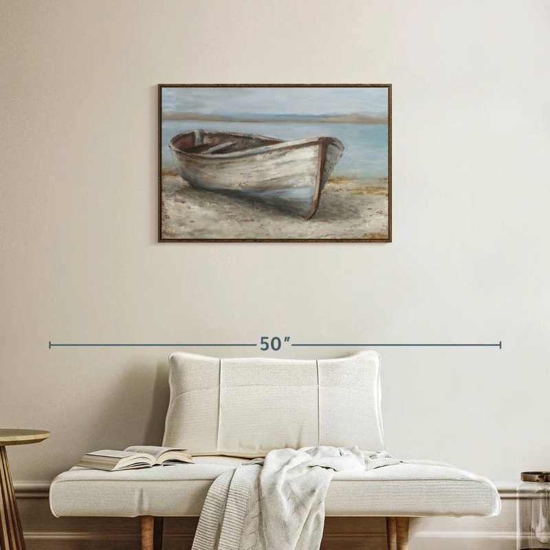 Bateau blanchi à la chaux I, Cadre flottant noyer, 31 po x 21 po